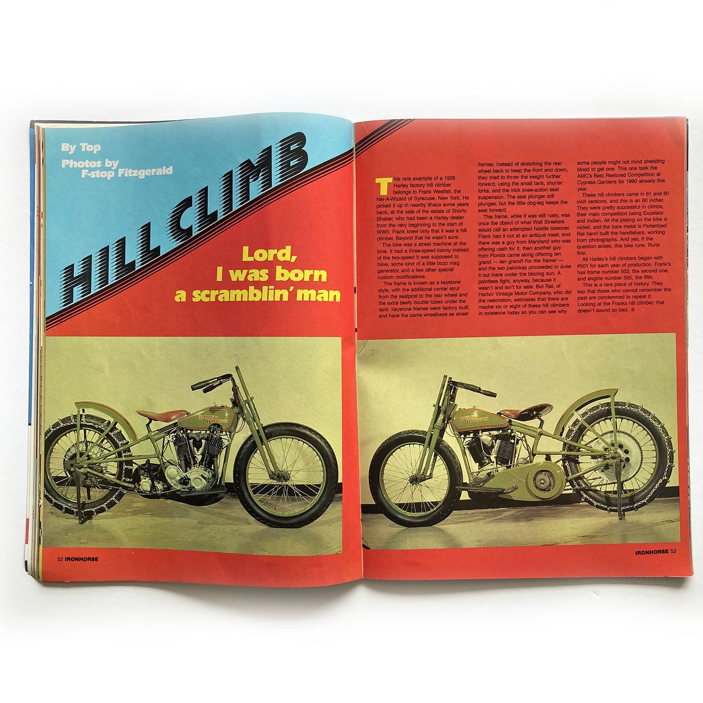Iron Horse Magazine Issue 92, August 1990, nude centrefold