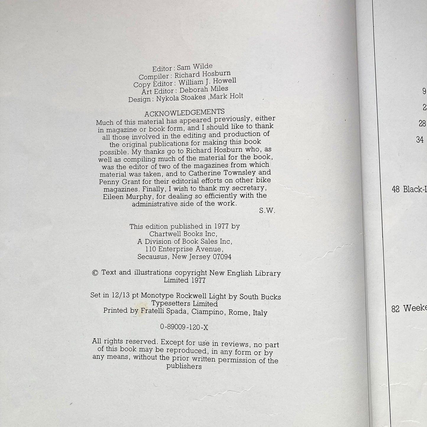 Barbarians On Wheels Hardback Book, First Edition, 1977