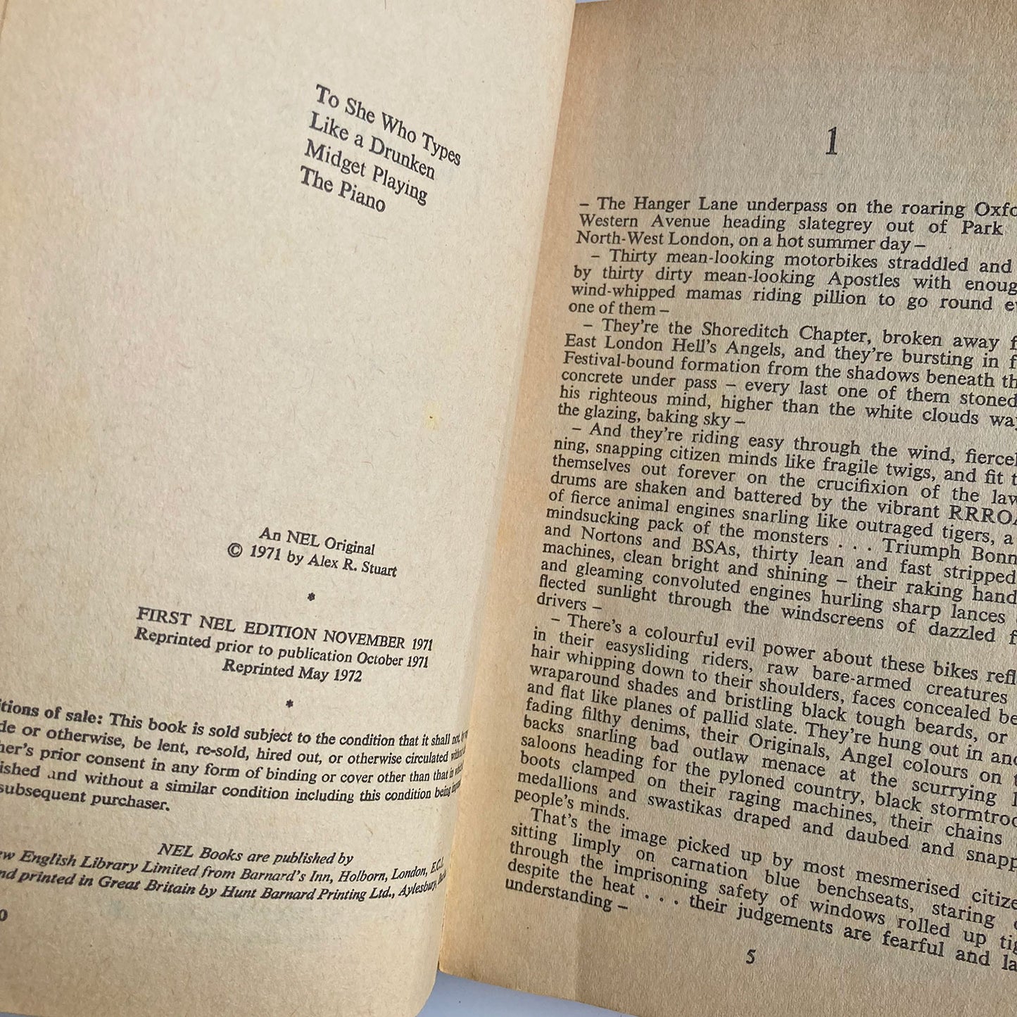 The Bikers by Alex Stuart, New English Library paperback, 1972