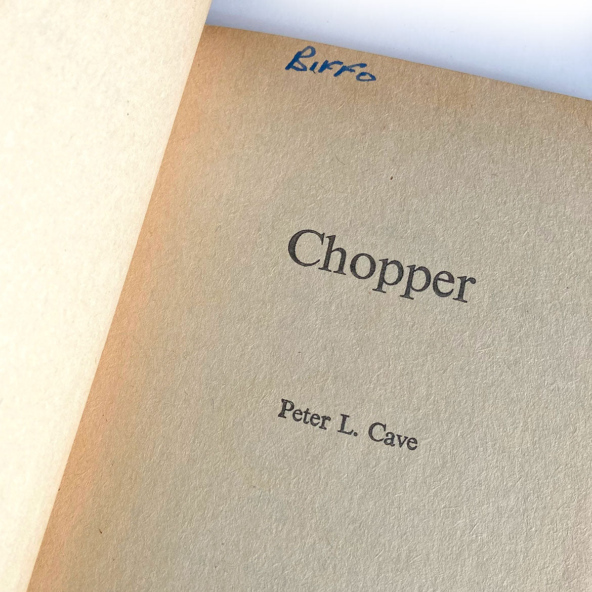 Chopper by Peter Cave, New English Library paperback, 1971