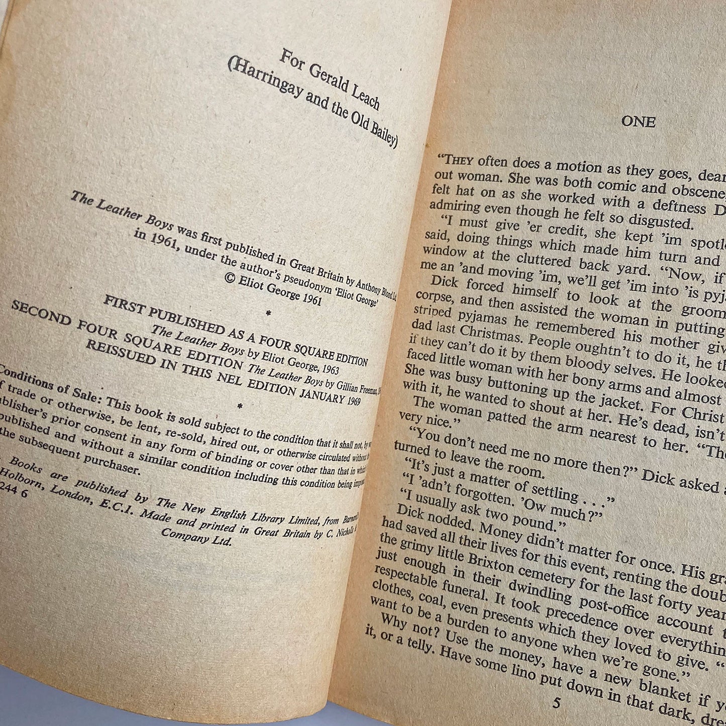 The Leather Boys by Gillian Freeman, first edition New English Library paperback, 1969