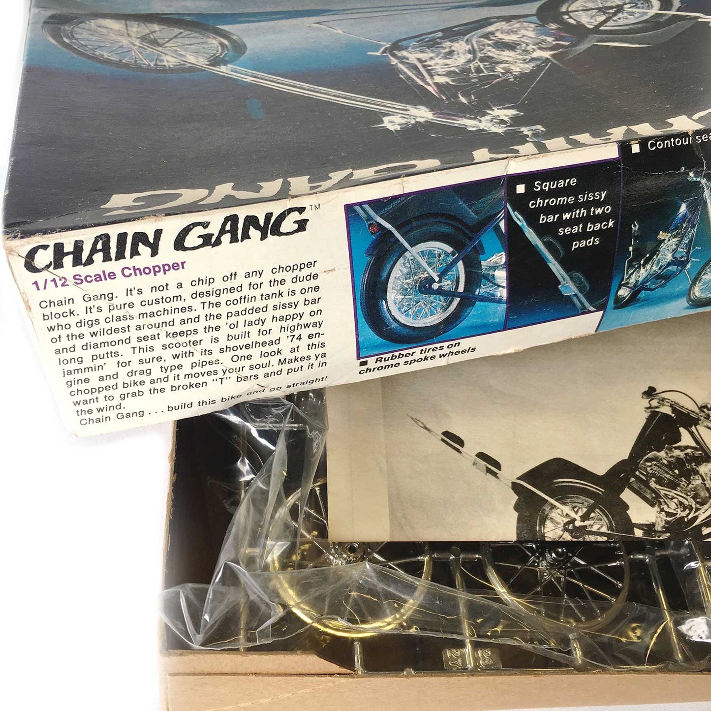 NOS 1971 Revell Chain Gang Chopper 1:12 scale Model Kit